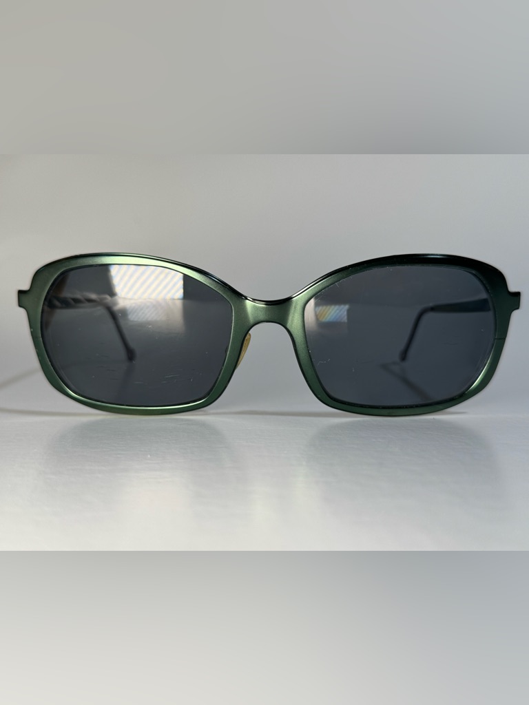 L.A. Eyeworks | Roux Titanium Sunglasses 410 In Dark Green & Purple